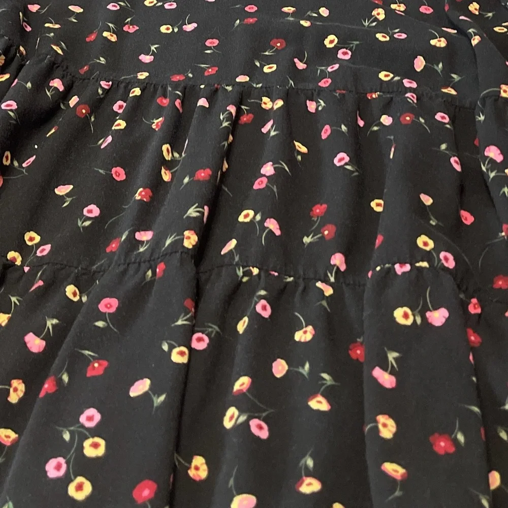 Popsugar Women Floral Babydoll Blouse Long Sleeve Black Sz XXL Fairy Boho Flowy - Picture 6 of 10